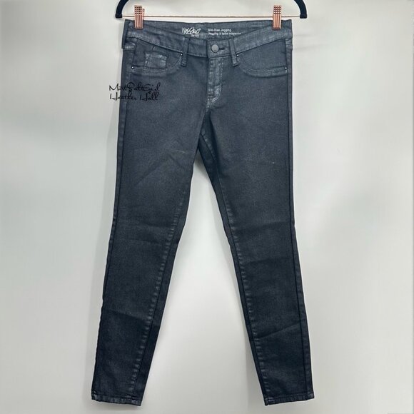 Mossimo Women's Black Silver Metallic Mid-Rise Jegging Size 0/25 - Picture 1 of 5